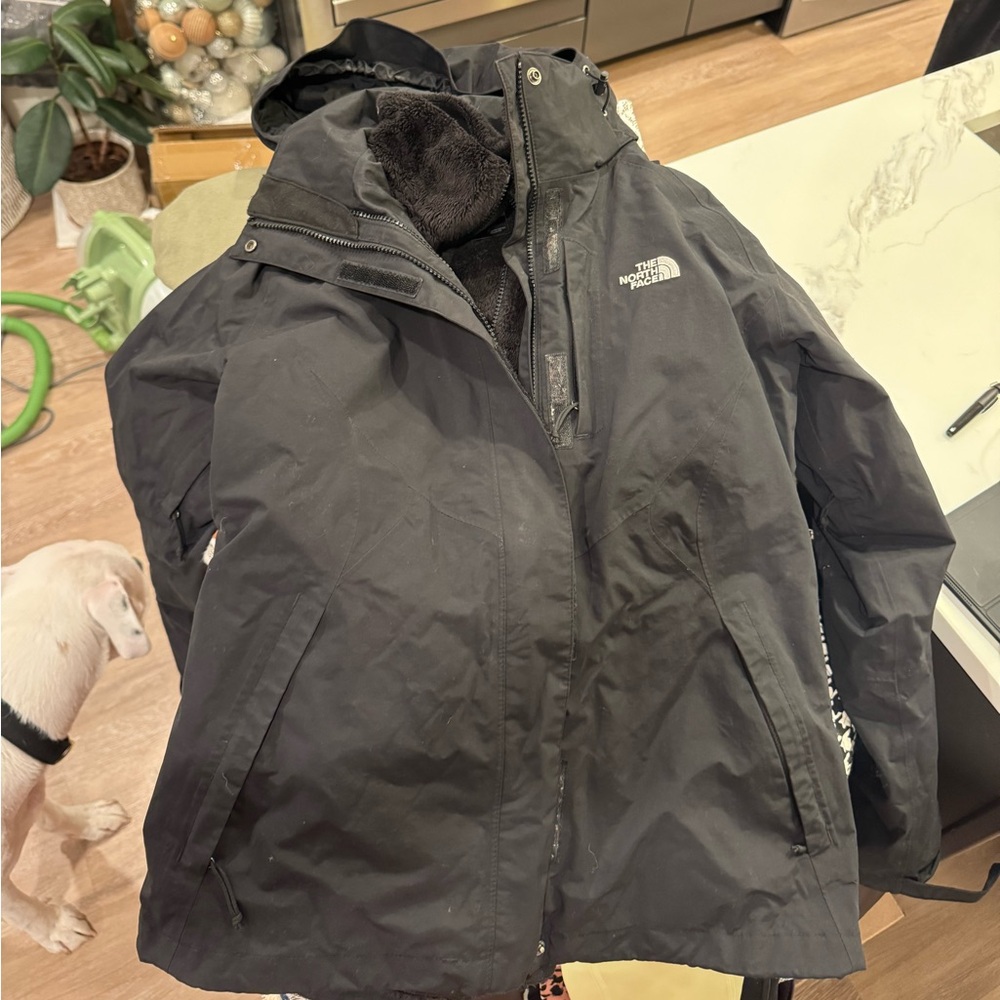 North Face Insulated Jacket with Removable Fuzzy Jacket